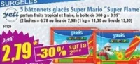 Yeti 5 bâtonnets glacés Super Mario "Super Flame"