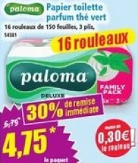 Paloma Papier toilette parfum thé vert