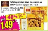 Feiny Biscuits Petits gâteaux secs classique ou cacao