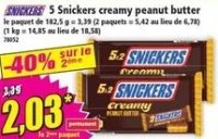 Snickers creamy peanut butter