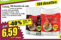 Deluxe 100 dosettes de café corsée ou classique
