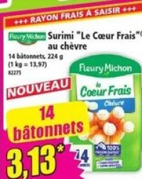 Fleury Michon Surimi "Le Cœur Frais" au chèvre