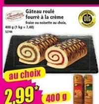 Gâteau roulé fourré à la crème