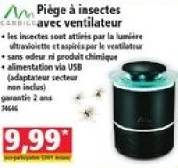 Gardigo Piège à insectes avec ventilateur