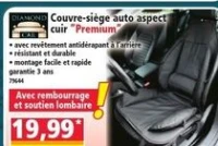DIAMOND CAR Couvre-siège auto aspect cuir "Premium"