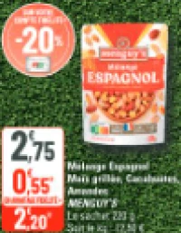 Menguy's Mélange Espagnol Maïs grillés, Cacahuètes, Amandes