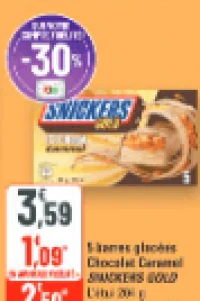 Snickers Gold 5 barres glacées Chocolat Caramel