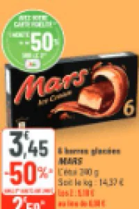 Mars 6 barres glacées