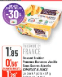 Charles & Alice Dessert Fruitier Pommes Bananes Vanille Sans Sucres Ajoutés