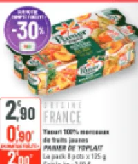 Panier de Yoplait Yaourt 100% morceaux de fruits jaunes