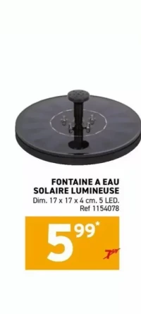 FONTAINE A EAU SOLAIRE LUMINEUSE