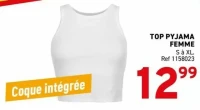 TOP PYJAMA FEMME Coque intégrée