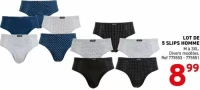 LOT DE 5 SLIPS HOMME