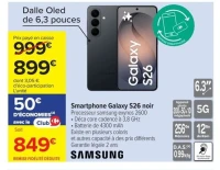 Smartphone Galaxy S26 noir