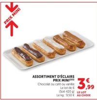 ASSORTIMENT D'ÉCLAIRS PRIX MINI