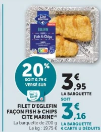 FILET D'EGLEFIN FAÇON FISH & CHIPS CITE MARINE