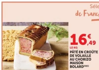Pâté en croûte de volaille au chorizo Maison Bolard