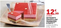 Entremets Croustillant Framboises 6 parts