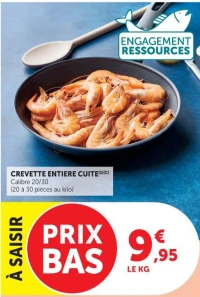 Crevette entière cuite