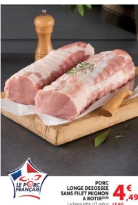 PORC LONGE DESOSSEE SANS FILET MIGNON A ROTIR