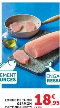 Longe de thon germon decongelee