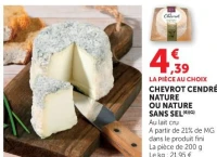 Chevrot Cendré, Nature ou Nature sans sel