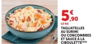 Tagliatelles au surimi ou concombres et sauce à la ciboulette