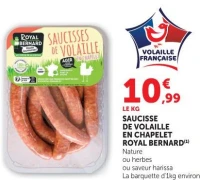 Saucisse de volaille en chapelet Royal Bernard