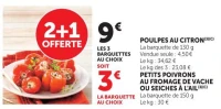 Poulpes au citron ou Petits poivrons au fromage de vache ou seiches à l'ail