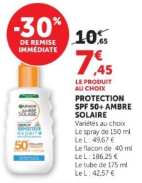 Protection SPF 50+ Ambre Solaire Garnier