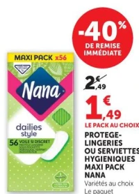 Nana Dailies Style Protège-lingeries ou serviettes hygiéniques