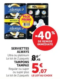 Always / Tampax Serviettes ou Tampons