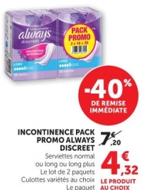 Always Discreet Incontinence Pack