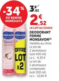 Deodorant Femme Monsavon