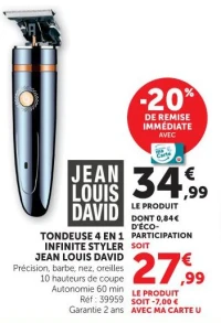 Tondeuse 4 en 1 Infinite Styler Jean Louis David