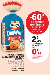 Brioches pépites sans additifs Doowap Harrys