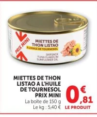 Miettes de Thon Listao à l'Huile de Tournesol Prix Mini