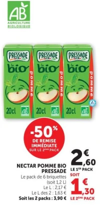 NECTAR POMME BIO PRESSADE