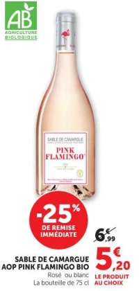 SABLE DE CAMARGUE AOP PINK FLAMINGO BIO