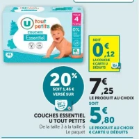 COUCHES ESSENTIEL U TOUT PETITS