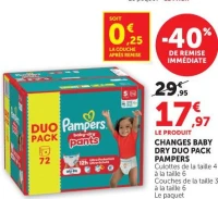 CHANGES BABY DRY DUO PACK PAMPERS