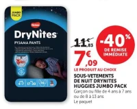SOUS-VETEMENTS DE NUIT DRYNITES HUGGIES JUMBO PACK