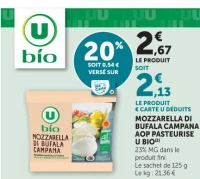 Mozzarella di bufala campana AOP pasteurise U Bio
