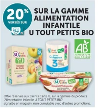 Gamme alimentation infantile U Tout Petits Bio