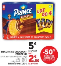 Biscuits au chocolat Prince LU