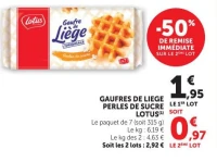 Gaufres de liege perles de sucre Lotus