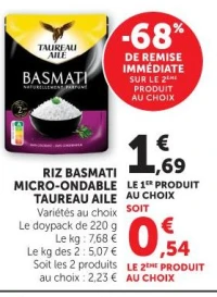 RIZ BASMATI MICRO-ONDABLE TAUREAU AILE Variétés au choix