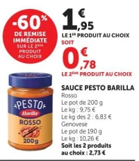 SAUCE PESTO BARILLA Rosso ou Genovese
