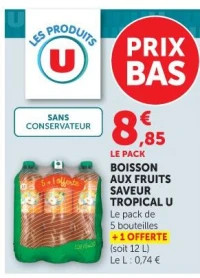 Boisson aux fruits saveur tropical U