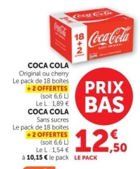 Coca-Cola Original ou cherry ou sans sucres